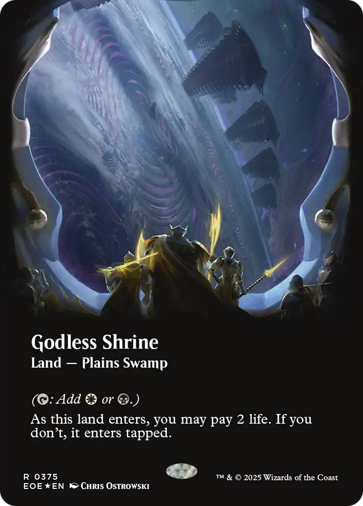 Godless Shrine (Borderless) (Galaxy Foil) [Edge of Eternities] | Good Games Adelaide SA