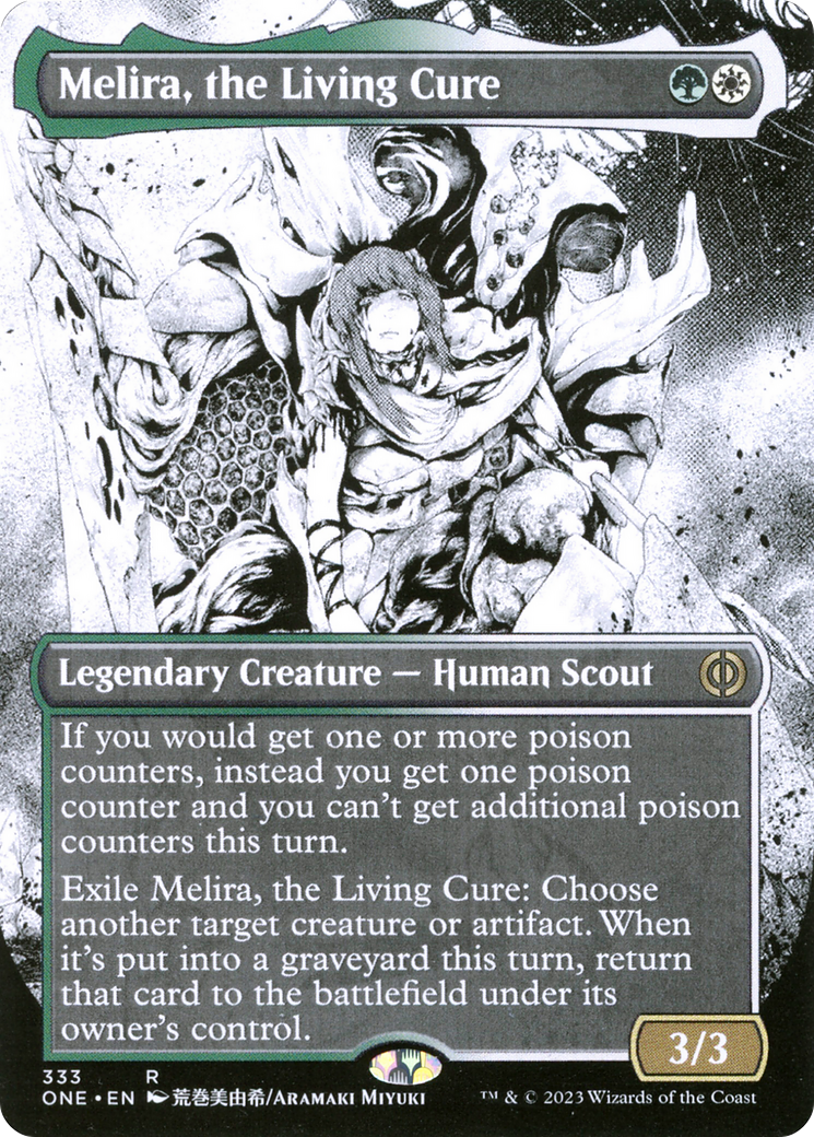 Melira, the Living Cure (Borderless Manga) [Phyrexia: All Will Be One] | Good Games Adelaide SA