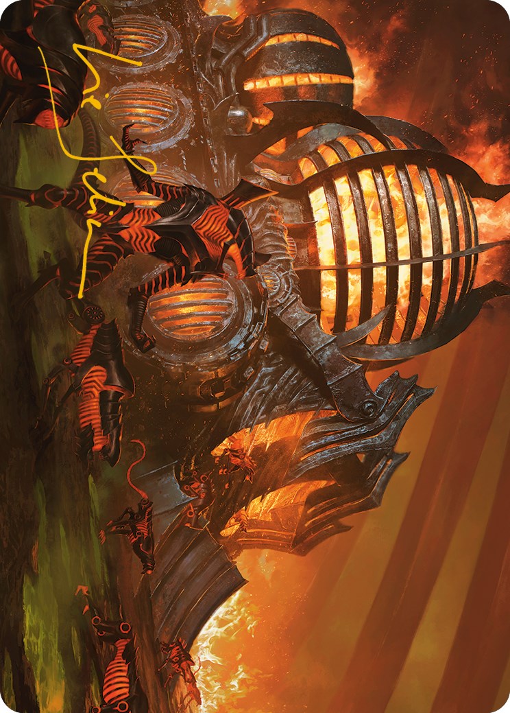 Urabrask's Forge Art Card (Gold-Stamped Signature) [Phyrexia: All Will Be One Art Series] | Good Games Adelaide SA