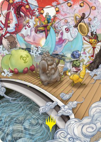 March of Otherworldly Light Art Card (Gold-Stamped Signature) [Kamigawa: Neon Dynasty Art Series] | Good Games Adelaide SA