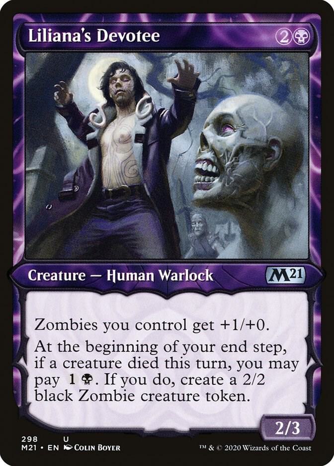 Liliana's Devotee 298 (Core Set 2021)  - Showcase Foil | Good Games Adelaide SA