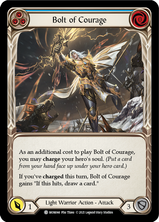 Bolt of Courage (Blue) [MON044] 1st Edition Normal | Good Games Adelaide SA
