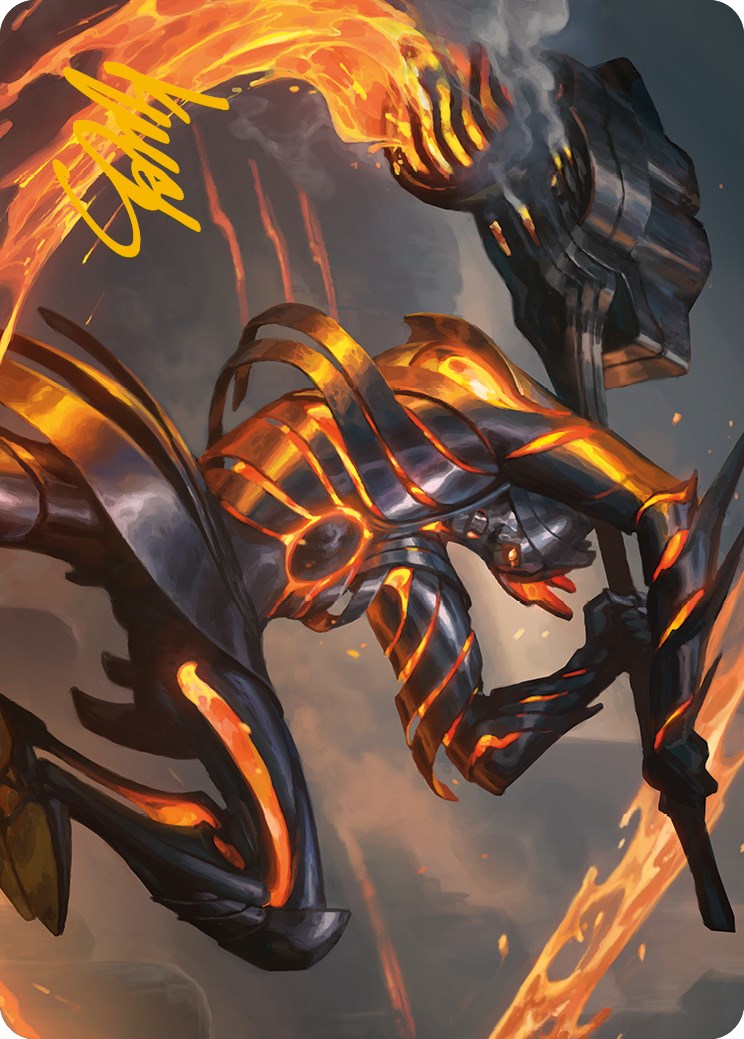 Forgehammer Centurion Art Card (Gold-Stamped Signature) [Phyrexia: All Will Be One Art Series] | Good Games Adelaide SA