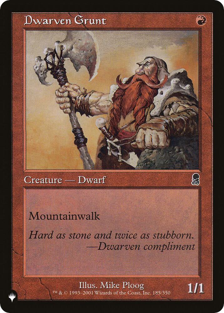 Dwarven Grunt 185/350 (The List Reprints)  | Good Games Adelaide SA