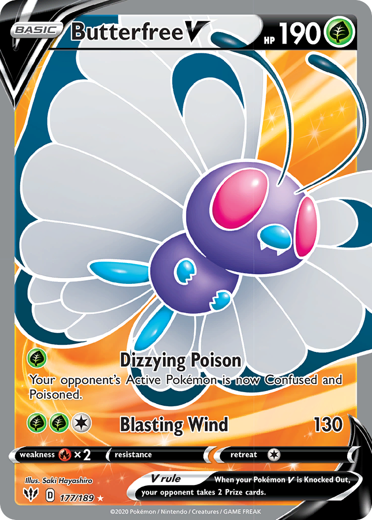 Butterfree V (177/189) [Sword & Shield: Darkness Ablaze] | Good Games Adelaide SA