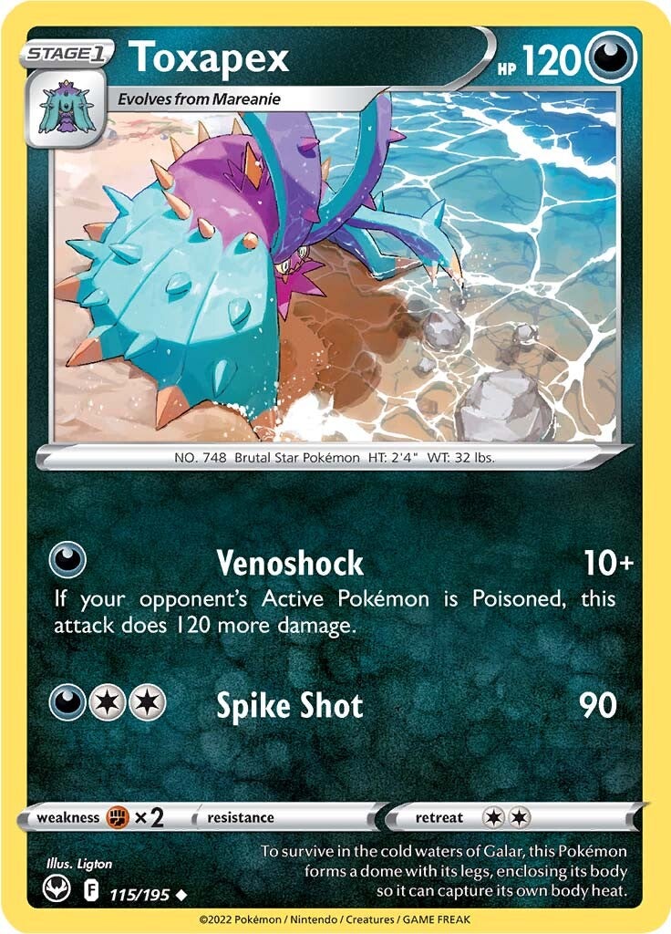 Toxapex (115/195) [Sword & Shield: Silver Tempest] | Good Games Adelaide SA