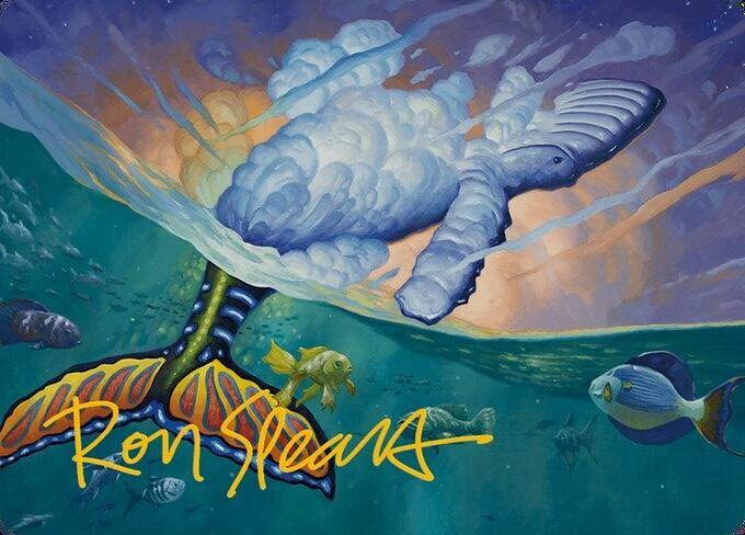 Dreamtide Whale Art Card Gold Stamped Signature 2 (Art Series: Modern Horizons 3)  | Good Games Adelaide SA