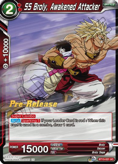 SS Broly, Awakened Attacker (BT15-021) [Saiyan Showdown Prerelease Promos] | Good Games Adelaide SA