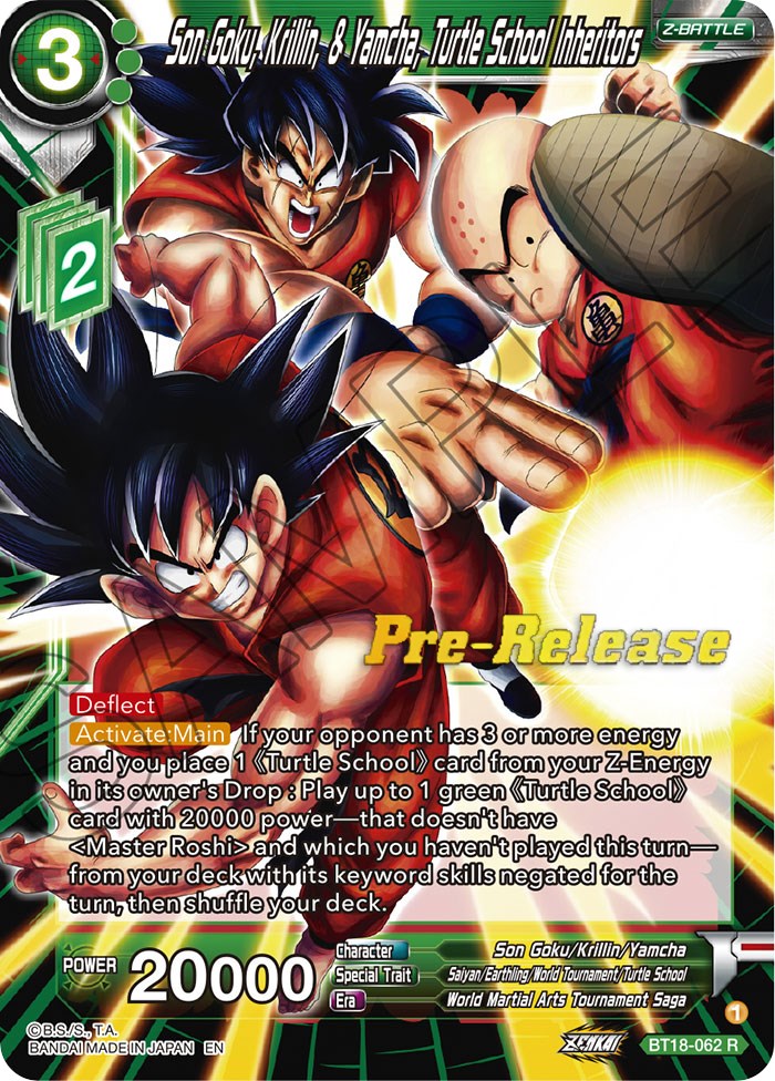 Son Goku, Krillin, & Yamcha, Turtle School Inheritors (BT18-062) [Dawn of the Z-Legends Prerelease Promos] | Good Games Adelaide SA