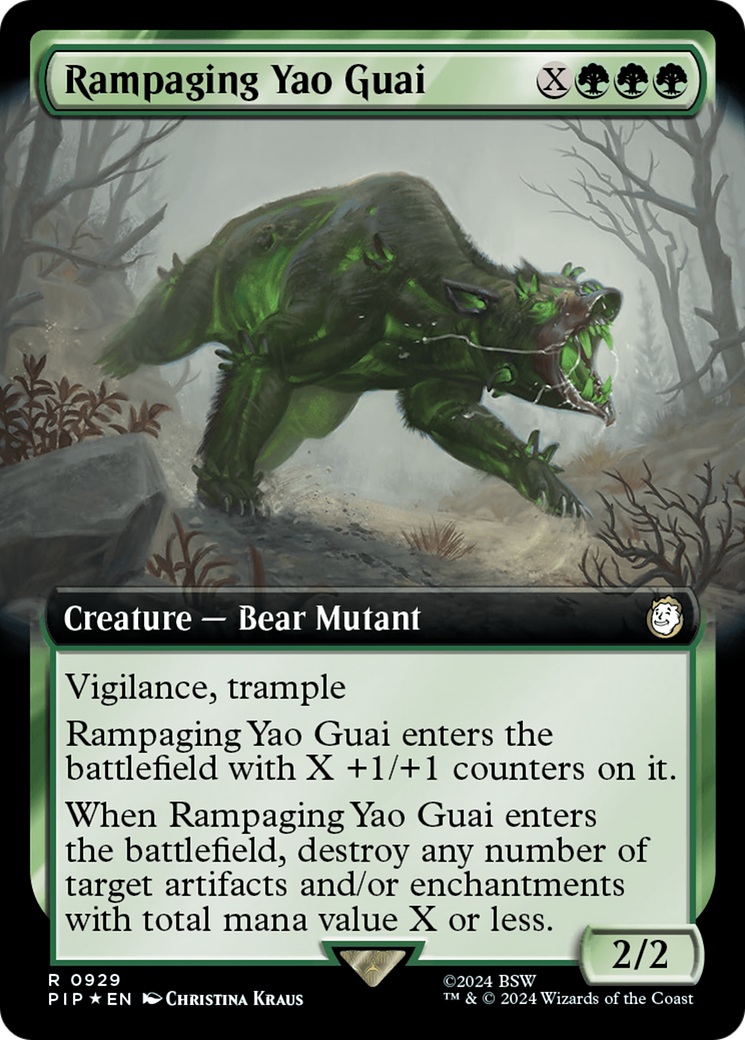 Rampaging Yao Guai (Extended Art) (Surge Foil) [Fallout] | Good Games Adelaide SA
