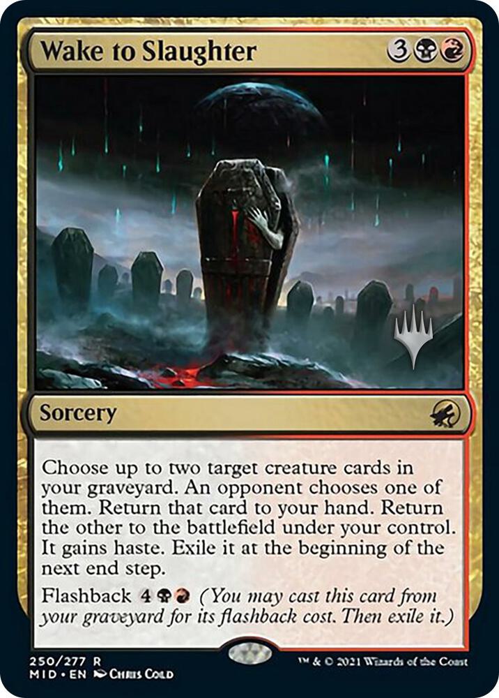 Wake to Slaughter 250 (Promo Pack: Innistrad: Midnight Hunt)  - Foil | Good Games Adelaide SA