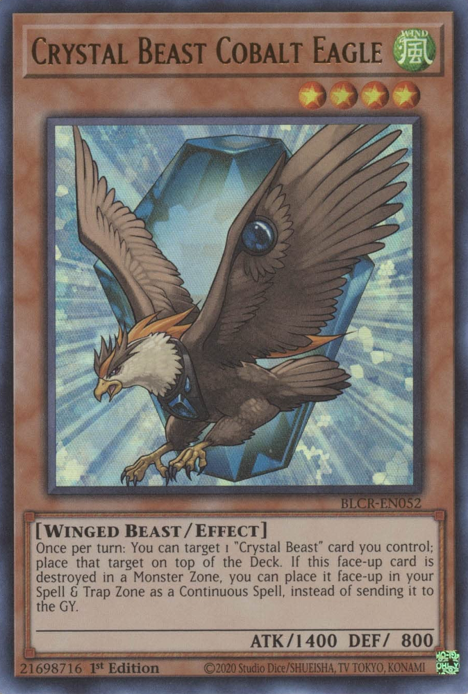Crystal Beast Cobalt Eagle [BLCR-EN052] Ultra Rare | Good Games Adelaide SA