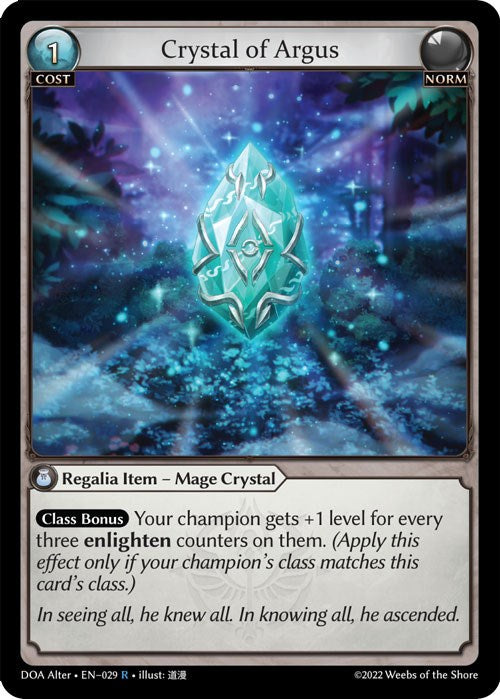 Crystal of Argus (029) [Dawn of Ashes: Alter Edition] | Good Games Adelaide SA