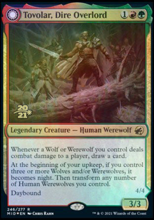 Tovolar, Dire Overlord // Tovolar, the Midnight Scourge [Innistrad: Midnight Hunt Prerelease Promos] | Good Games Adelaide SA