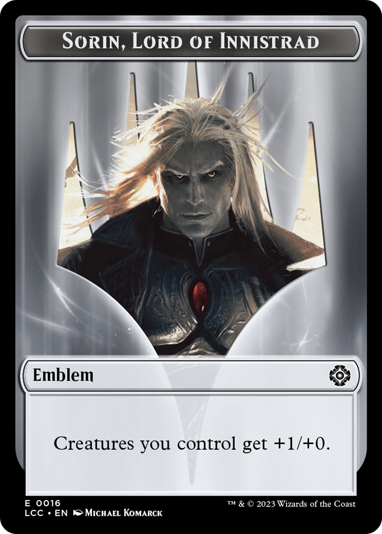 Emblem - Sorin, Lord of Innistrad // Vampire (0004) Double-Sided Token [The Lost Caverns of Ixalan Commander Tokens] | Good Games Adelaide SA