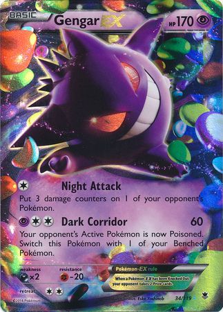 Gengar EX (34/119) (Jumbo Card) [XY: Phantom Forces] | Good Games Adelaide SA