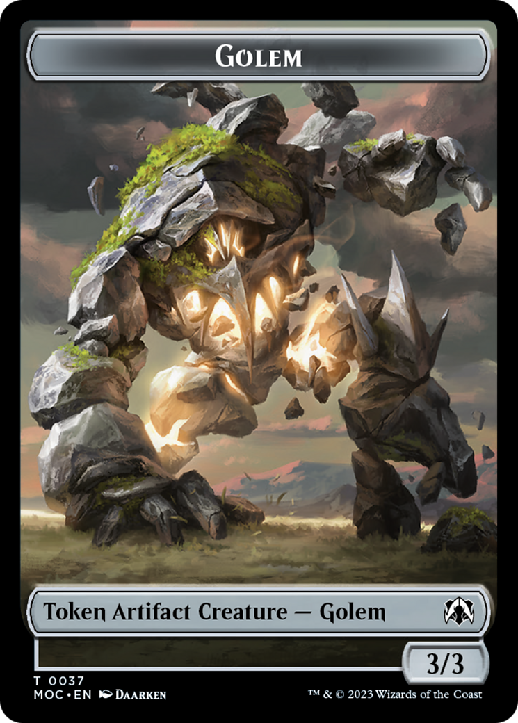 Golem // Blood Double-Sided Token [March of the Machine Commander Tokens] | Good Games Adelaide SA