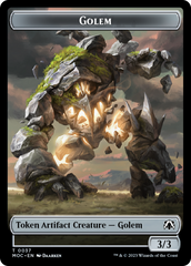 Golem // Clue Double-Sided Token [March of the Machine Commander Tokens] | Good Games Adelaide SA