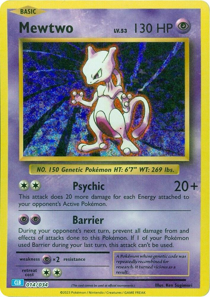 Mewtwo 014/034 (Trading Card Game Classic)  - Holofoil | Good Games Adelaide SA