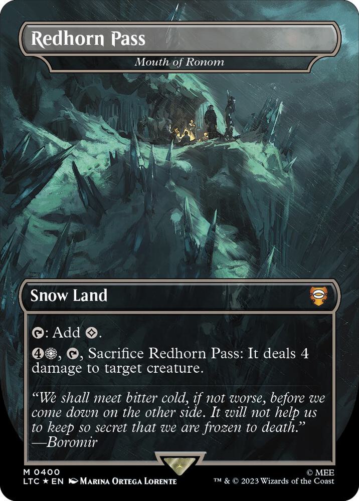 Redhorn Pass Mouth of Ronom 400 (Commander: The Lord of the Rings: Tales of Middle-earth)  - Borderless Surge Foil | Good Games Adelaide SA