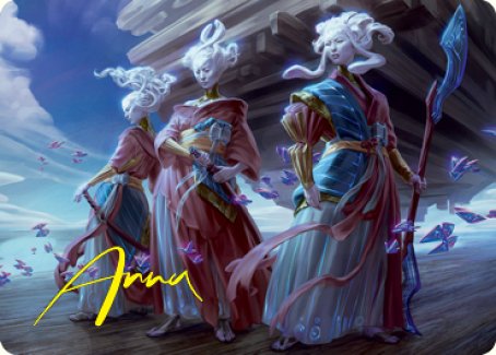 Guardians of Oboro Art Card (Gold-Stamped Signature) [Kamigawa: Neon Dynasty Art Series] | Good Games Adelaide SA