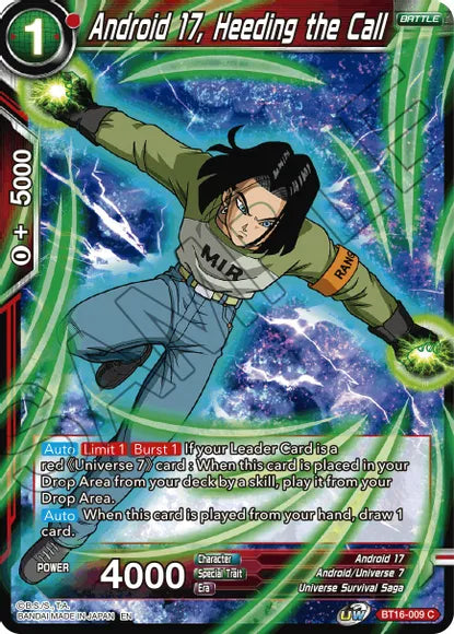 Android 17, Heeding the Call [BT16-009] | Good Games Adelaide SA