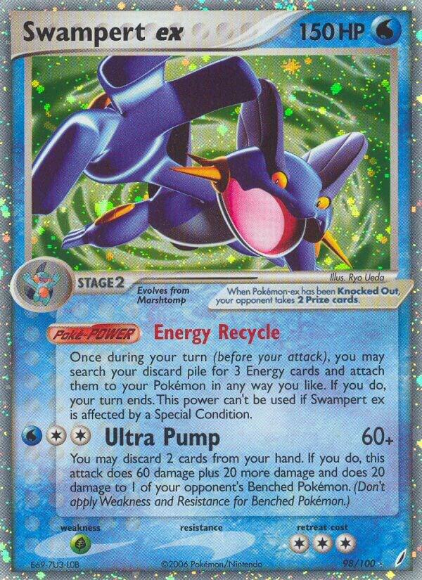 Swampert ex 98/100 (Crystal Guardians)  - Holofoil | Good Games Adelaide SA