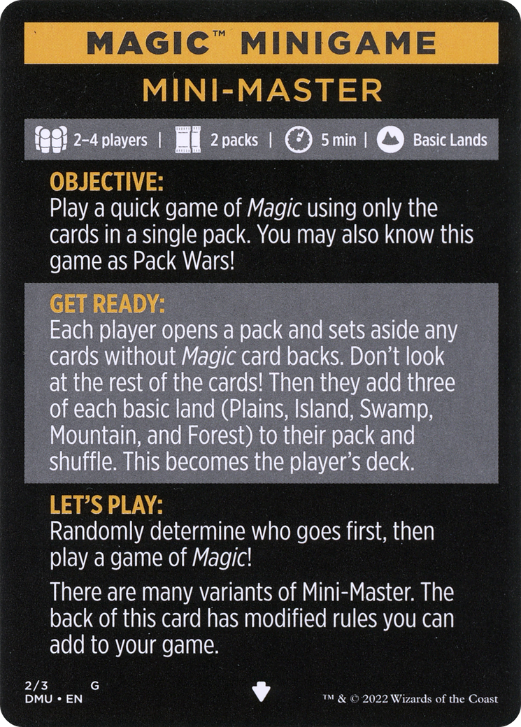 Mini-Master (Magic Minigame) [Commander Legends: Battle for Baldur's Gate Minigame] | Good Games Adelaide SA