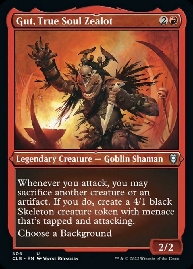 Gut, True Soul Zealot (Foil Etched) [Commander Legends: Battle for Baldur's Gate] | Good Games Adelaide SA