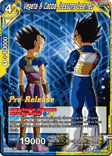 Vegeta & Cabba, Lessons Learned (BT15-147) [Saiyan Showdown Prerelease Promos] | Good Games Adelaide SA