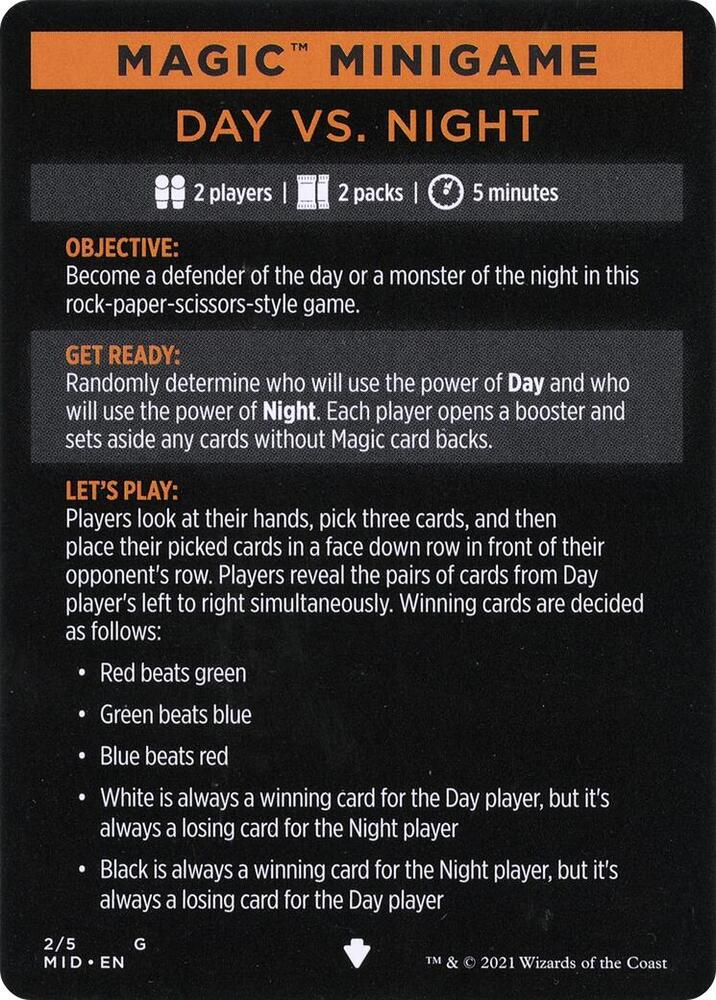 Magic Minigame Day Vs Night 2 (Innistrad: Midnight Hunt)  | Good Games Adelaide SA