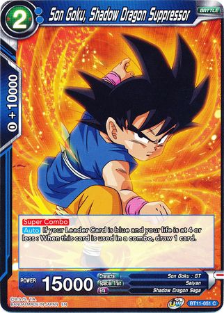 Son Goku, Shadow Dragon Suppressor [BT11-051] | Good Games Adelaide SA
