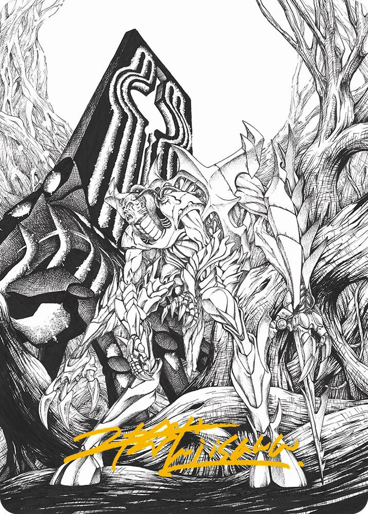 Lukka Bound to Ruin Art Card Gold Stamped Signature 79 (Art Series: Phyrexia: All Will Be One)  | Good Games Adelaide SA