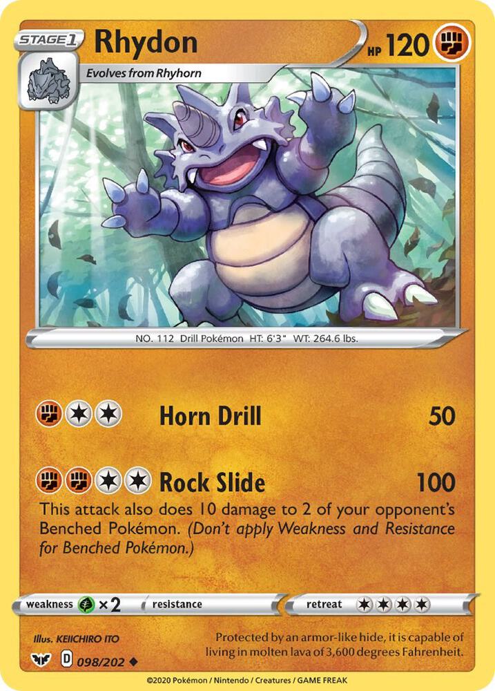 Rhydon 098/202 (SWSH01: Sword & Shield Base Set)  | Good Games Adelaide SA