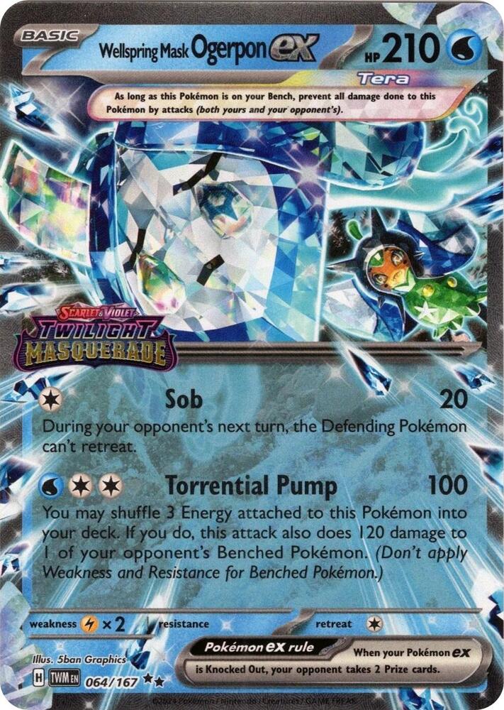Wellspring Mask Ogerpon ex Twilight Masquerade Stamp 064/167 (Miscellaneous Cards & Products)  - Holofoil | Good Games Adelaide SA