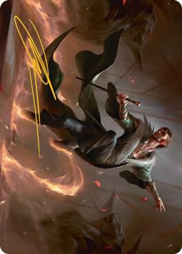 Fleetfoot Dancer Art Card Gold Stamped Signature 26 (Art Series: Streets of New Capenna)  | Good Games Adelaide SA