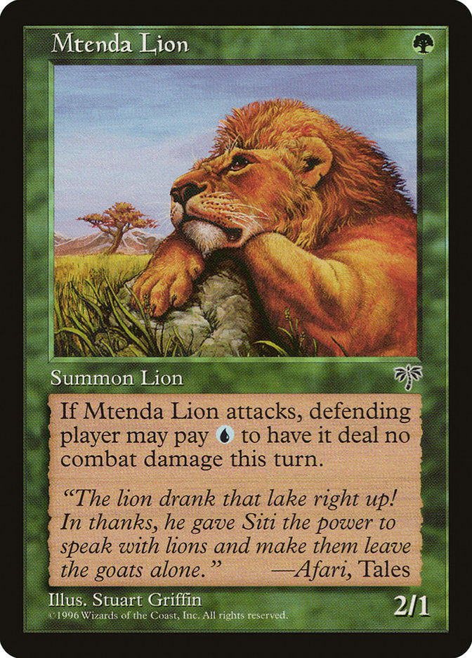 Mtenda Lion  (Mirage)  | Good Games Adelaide SA