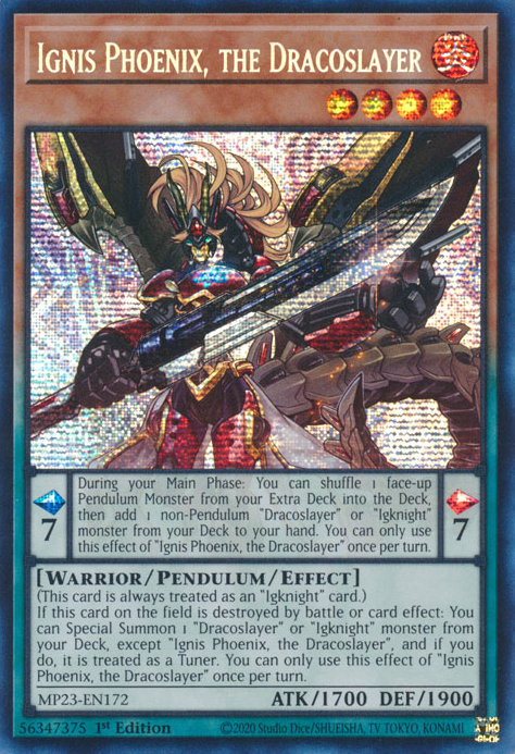 Ignis Phoenix, the Dracoslayer [MP23-EN172] Prismatic Secret Rare | Good Games Adelaide SA