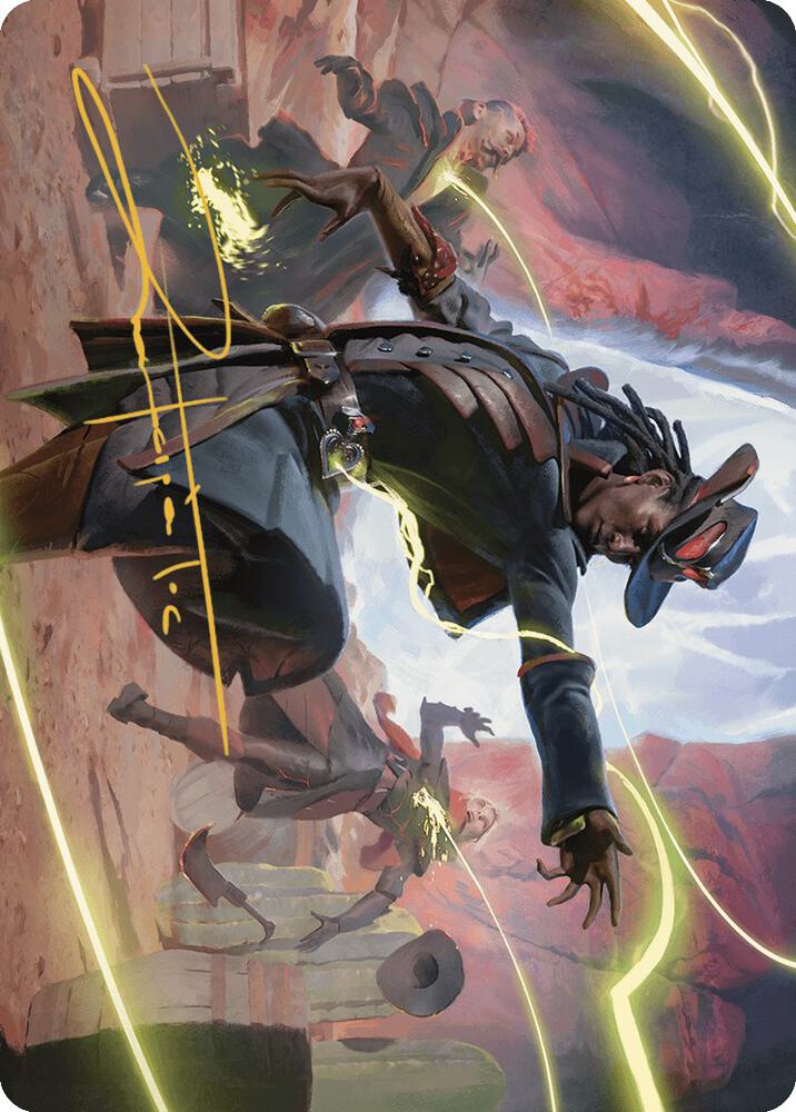 Lilah Undefeated Slickshot Art Card Gold Stamped Signature 26 (Art Series: Outlaws of Thunder Junction)  | Good Games Adelaide SA