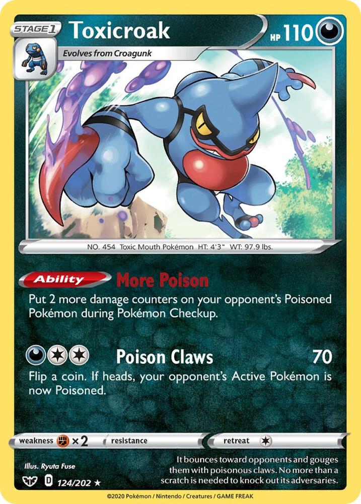 Toxicroak 124/202 (SWSH01: Sword & Shield Base Set)  - Holofoil | Good Games Adelaide SA
