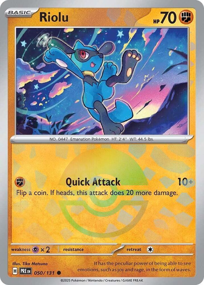 Riolu (050/131) (Poke Ball Pattern) [Scarlet & Violet: Prismatic Evolutions] | Good Games Adelaide SA