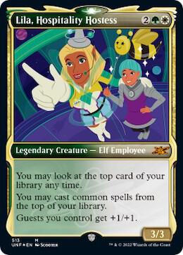 Lila Hospitality Hostess Showcase Galaxy Foil 513 (Unfinity)  - Foil | Good Games Adelaide SA