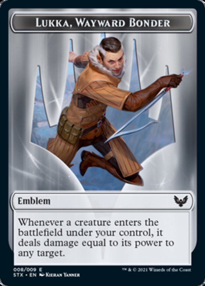 Fractal // Emblem - Lukka, Wayward Bonder Token [Strixhaven: School of Mages Tokens] | Good Games Adelaide SA