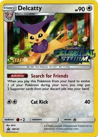Delcatty Prerelease Staff SM132 (SM Promos)  - Holofoil | Good Games Adelaide SA