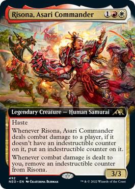 Risona, Asari Commander 492 (Kamigawa: Neon Dynasty)  - Extended Art | Good Games Adelaide SA