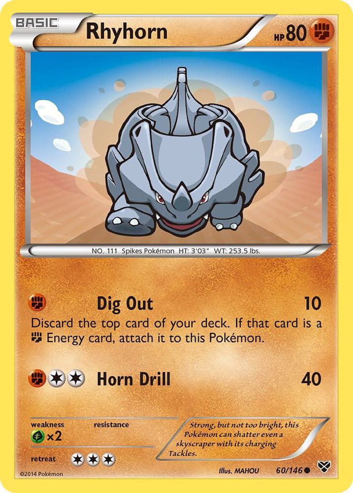 Rhyhorn 60/146 (XY Base Set)  | Good Games Adelaide SA