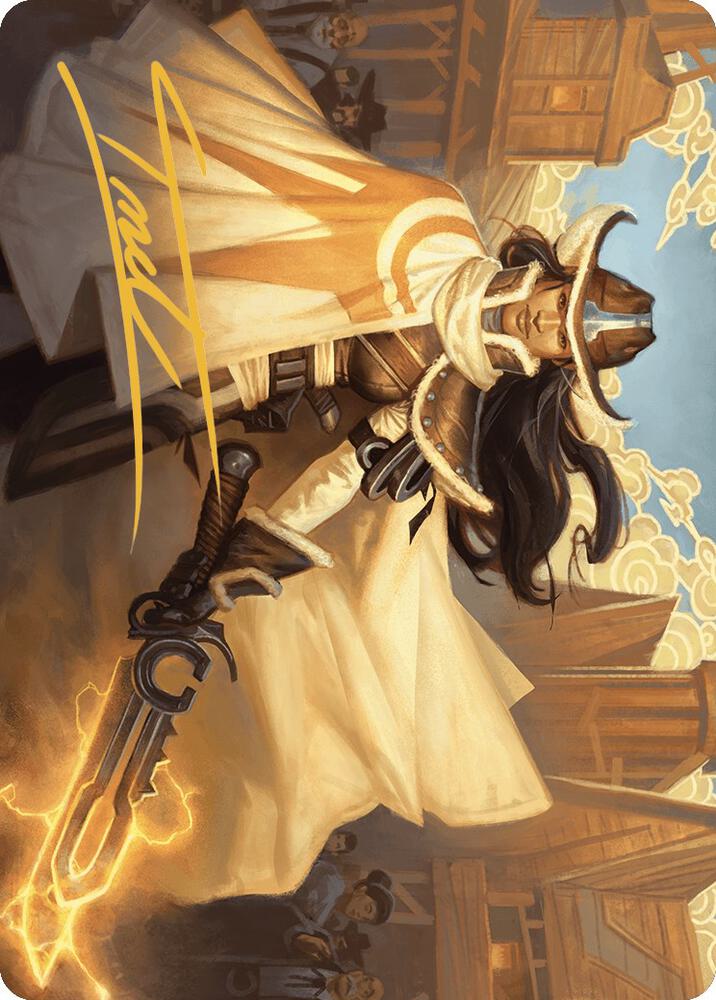Omenport Vigilante Art Card Gold Stamped Signature 3 (Art Series: Outlaws of Thunder Junction)  | Good Games Adelaide SA