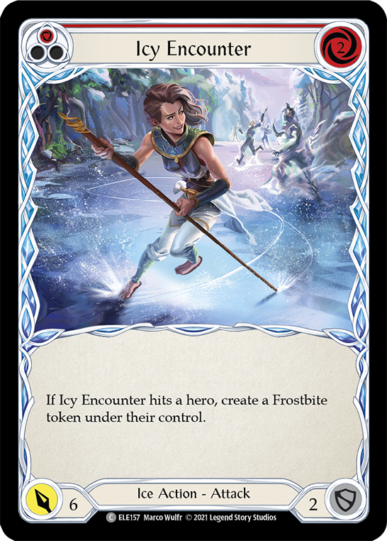 Icy Encounter (Red) [ELE157] (Tales of Aria)  1st Edition Rainbow Foil | Good Games Adelaide SA