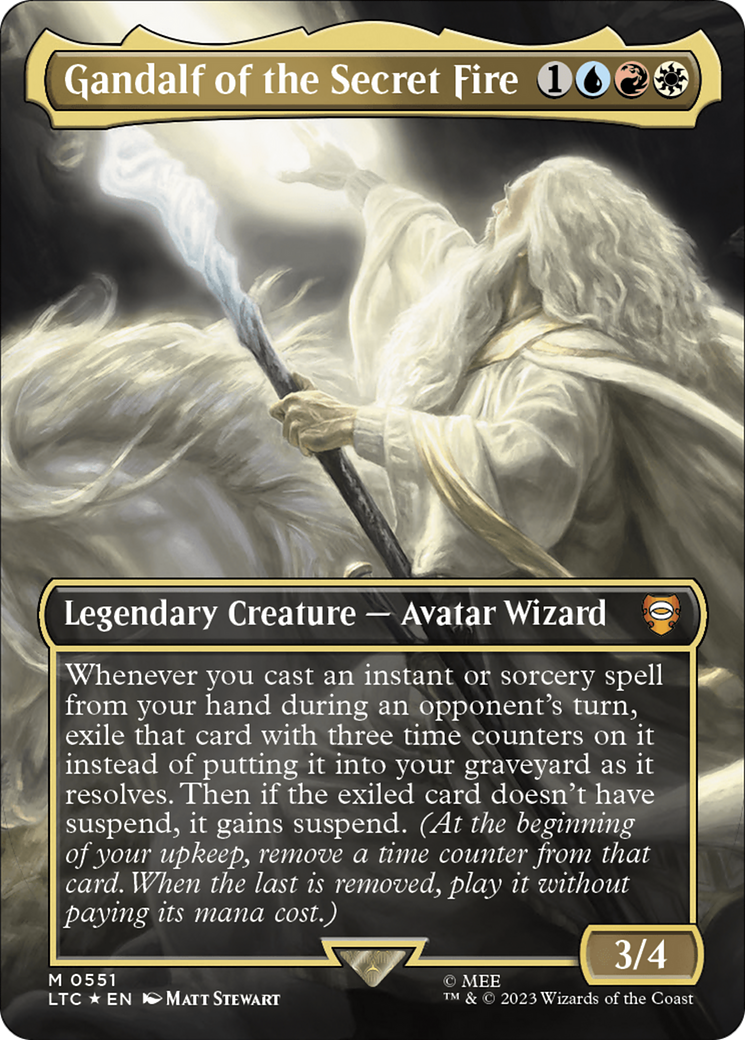 Gandalf of the Secret Fire (Borderless) (Surge Foil) [The Lord of the Rings: Tales of Middle-Earth Commander] | Good Games Adelaide SA