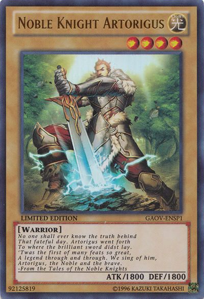 Noble Knight Artorigus (GAOV-ENSP1) [GAOV-ENSP1] Ultra Rare | Good Games Adelaide SA